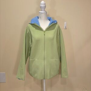 LT Sport Fleece Zip Hoodie in Green & Blue – Size L